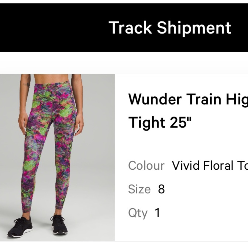 Lululemon Wunder Under High Rise tights; NWOT; size 8; multi color - Picture 9 of 9